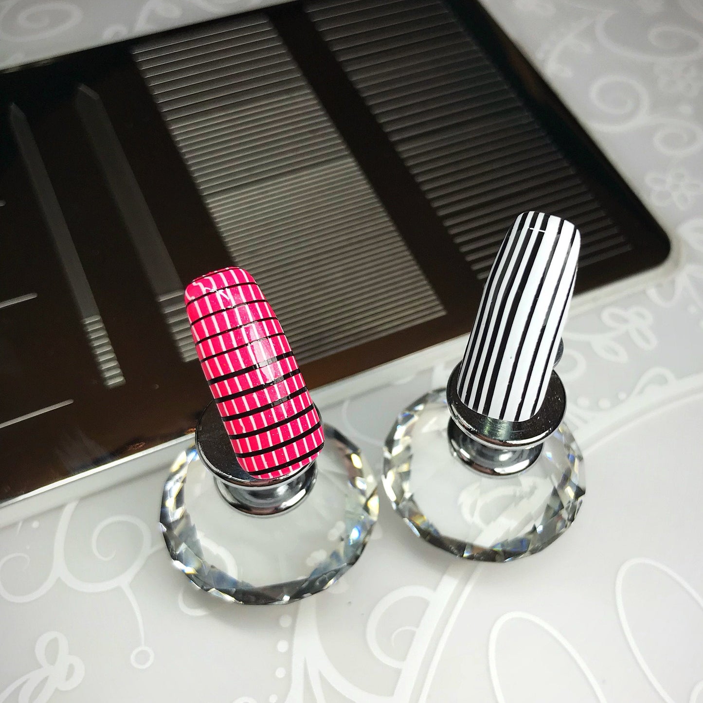 Lines (CjS-52) Steel Nail Art Stamping Plate 14 x 9 Clear Jelly Stamper