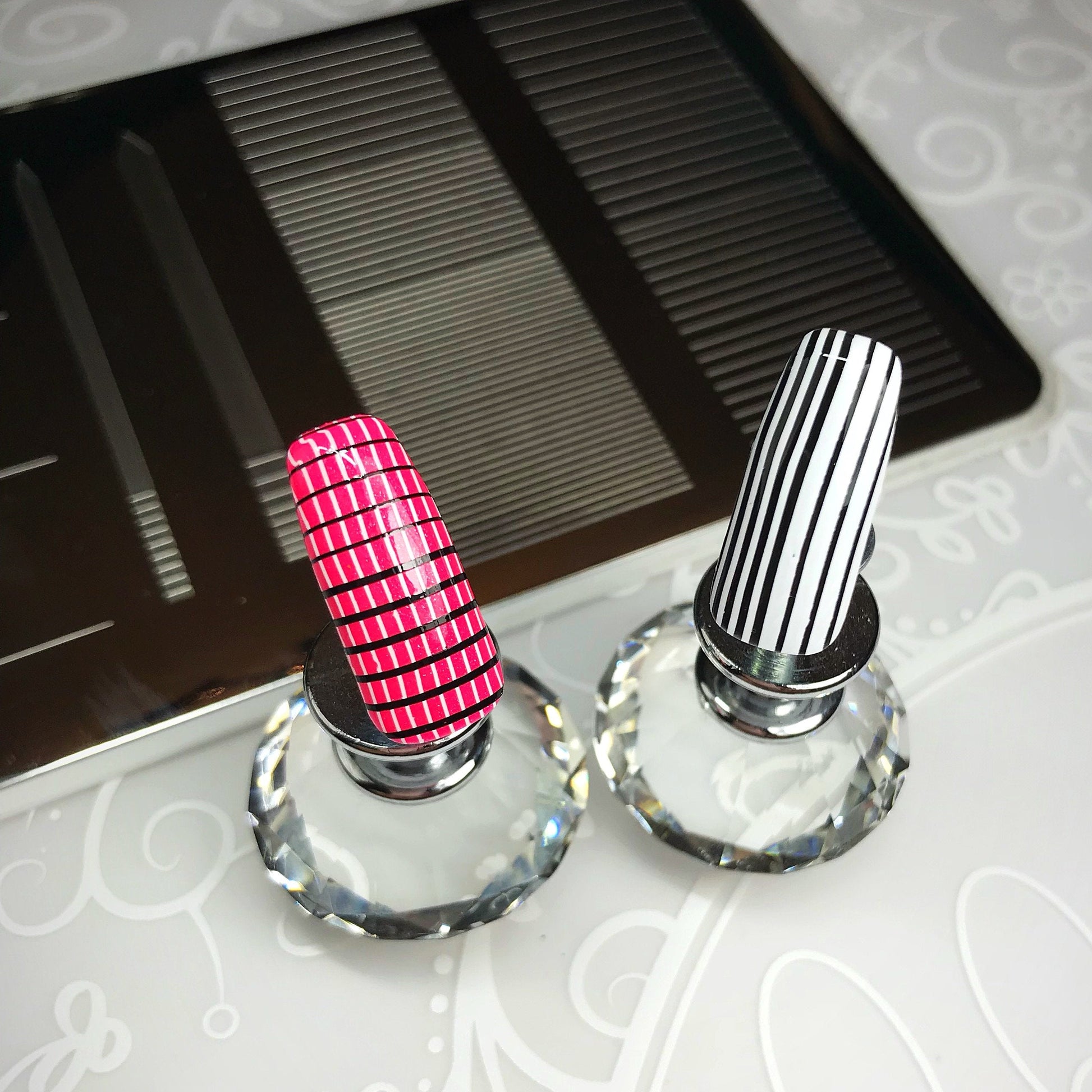 Lines (CjS-52) Steel Nail Art Stamping Plate 14 x 9 Clear Jelly Stamper