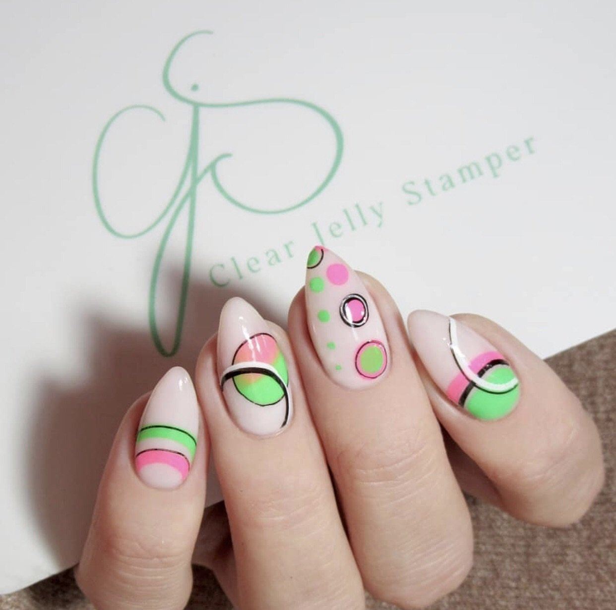 Circles (CjS-53) Steel Nail Art Stamping Plate 14 x 9 Clear Jelly Stamper