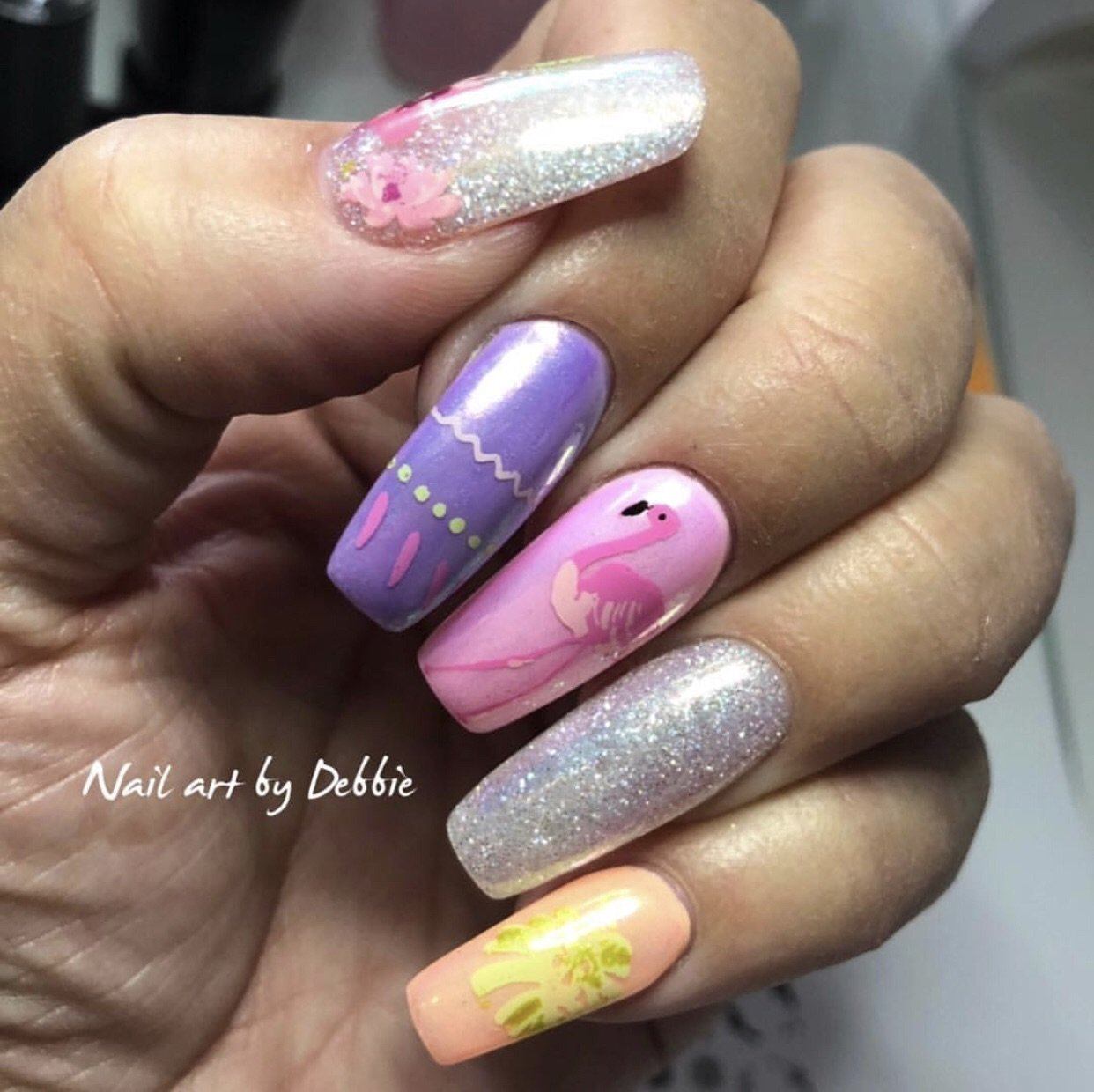 Fabulous Flamingo (CjS-57) - Steel Nail Art Stamping Plate 14 x 9 Clear Jelly Stamper