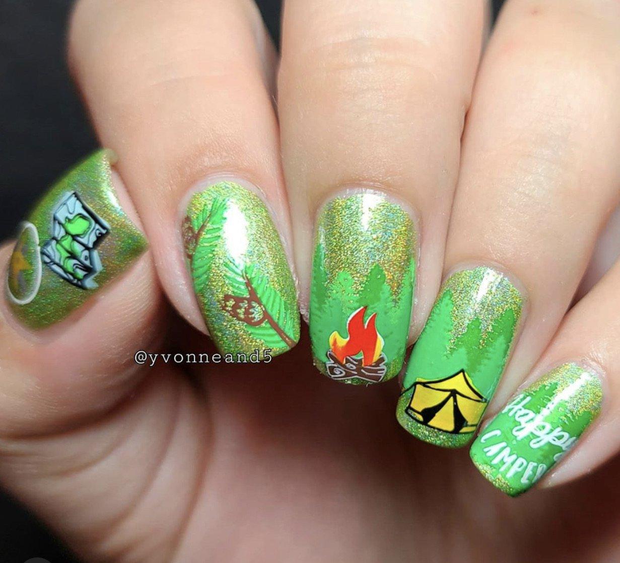 Adventure Begins (CjS-67) Steel Nail Art Stamping Plate 14 x 9 Clear Jelly Stamper