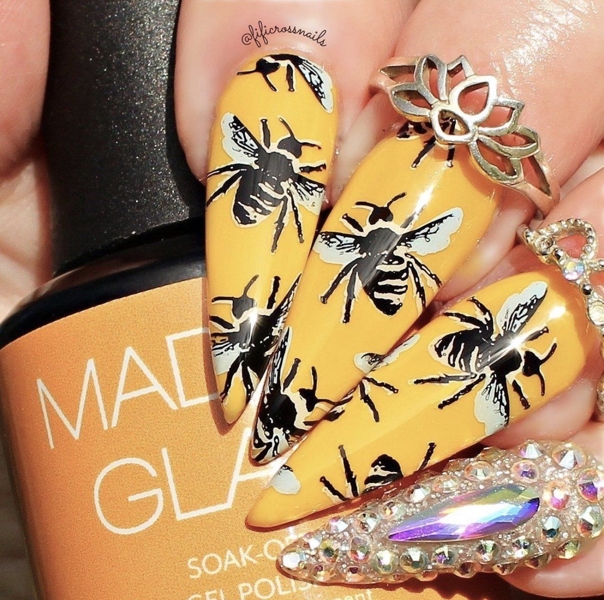 Save the Bees! (CjS-68) Steel Nail Art Stamping Plate 14 x 9 Clear Jelly Stamper