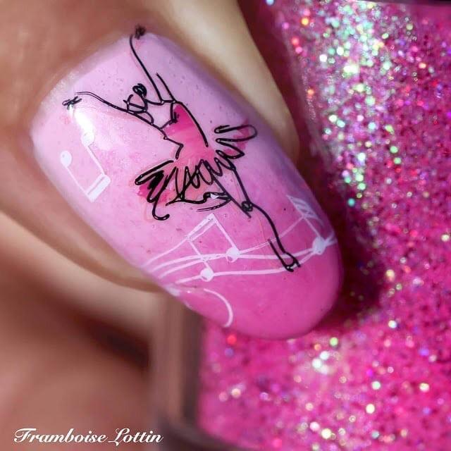 On Pointe (CjS-75) Steel Nail Art Stamping Plate 14 x 9 Clear Jelly Stamper