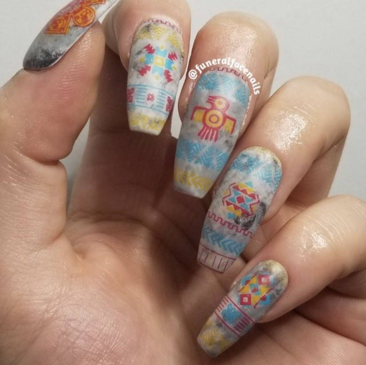 Ancient Tribal (CjS-79) Steel Nail Art Stamping Plate 14 x 9 Clear Jelly Stamper