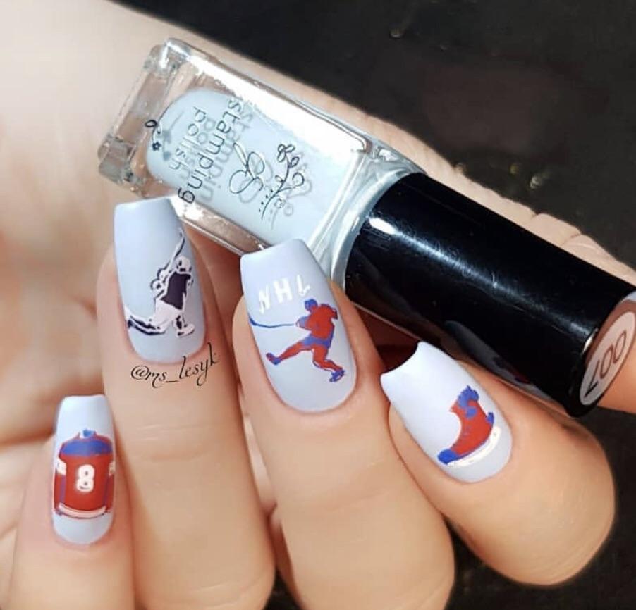 Sports Fans (CjS-91) Steel Nail Art Stamping Plate 14 x 9 Clear Jelly Stamper