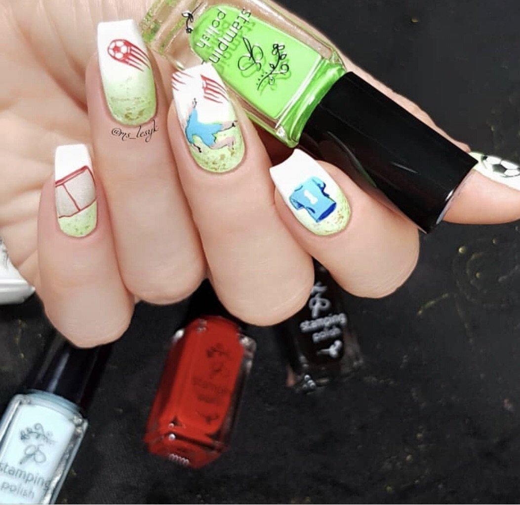 Sports Fans (CjS-91) Steel Nail Art Stamping Plate 14 x 9 Clear Jelly Stamper