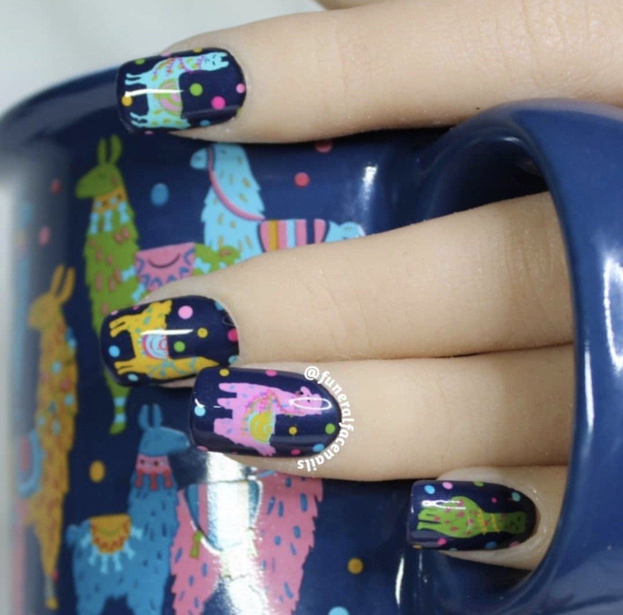 Love at First Llama (CjS-98) Steel Nail Art Stamping Plate 14 x 9 Clear Jelly Stamper