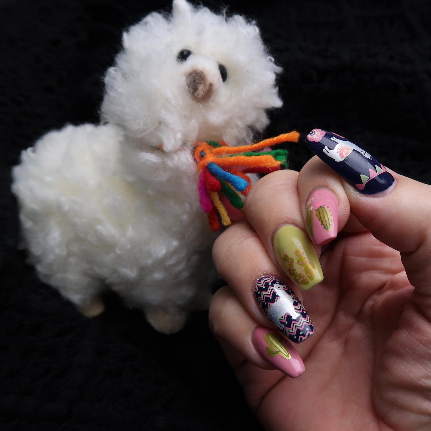 Love at First Llama (CjS-98) Steel Nail Art Stamping Plate 14 x 9 Clear Jelly Stamper