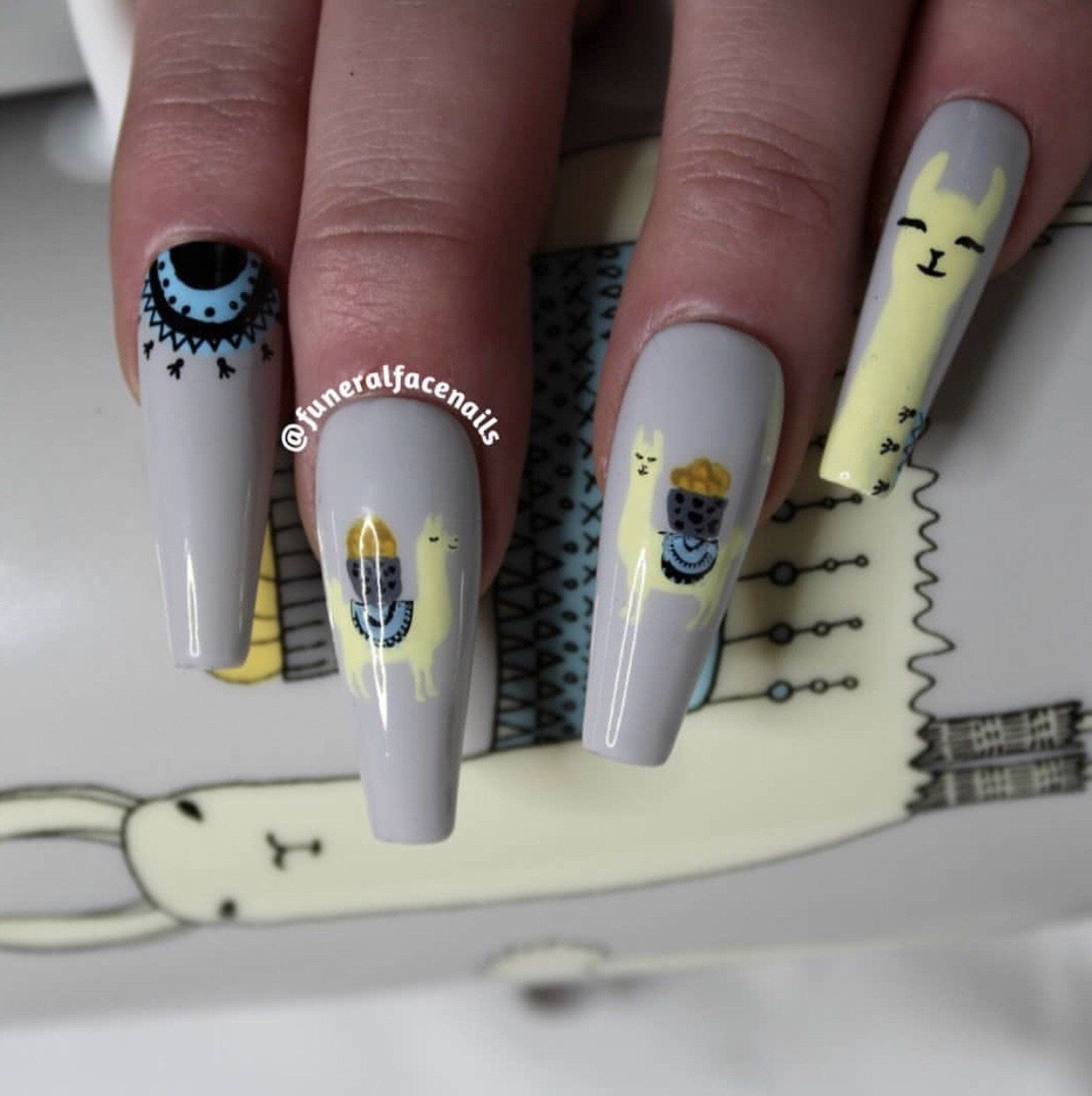 Love at First Llama (CjS-98) Steel Nail Art Stamping Plate 14 x 9 Clear Jelly Stamper