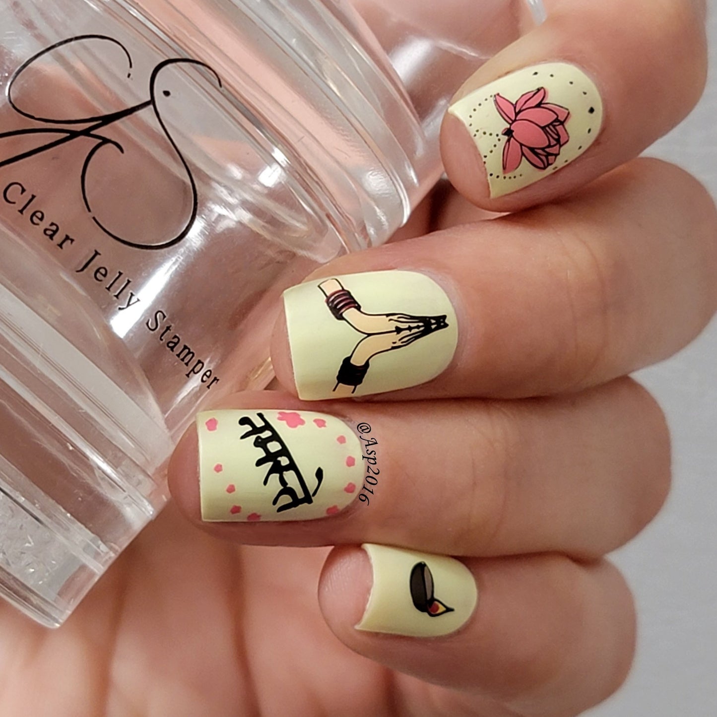 Namaste - India (CjSLC-76) Etched Nail Art Stamping Plate