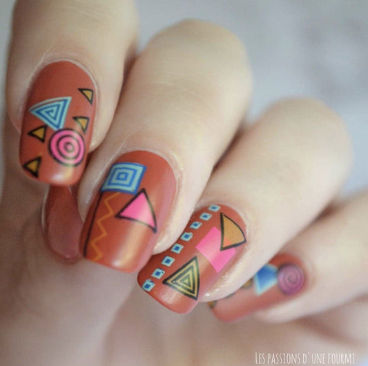 Tribal By BlackQueenNailDesign (CjSLC-02) - Steel Nail Art Stamping Plate 6x6 Clear Jelly Stamper