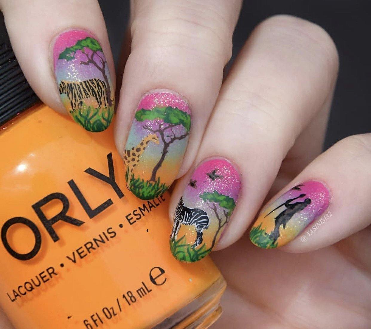 Out of Africa (CjS-15) - Steel Nail Art Stamping Plate 6x6 Clear Jelly Stamper