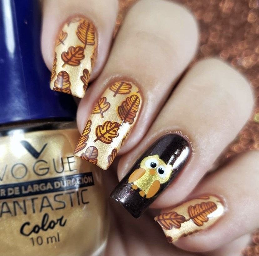 Forever Autumn (CjS-86) Steel Nail Art Stamping Plate 14 x 9 Clear Jelly Stamper