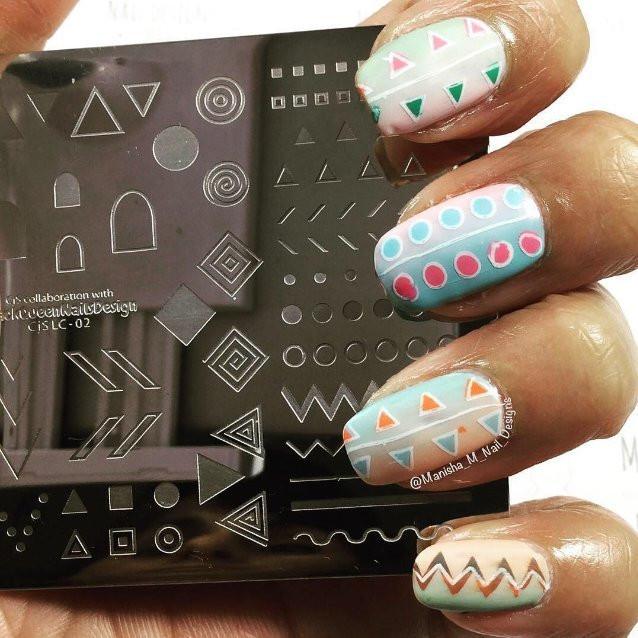 Tribal By BlackQueenNailDesign (CjSLC-02) - Steel Nail Art Stamping Plate 6x6 Clear Jelly Stamper