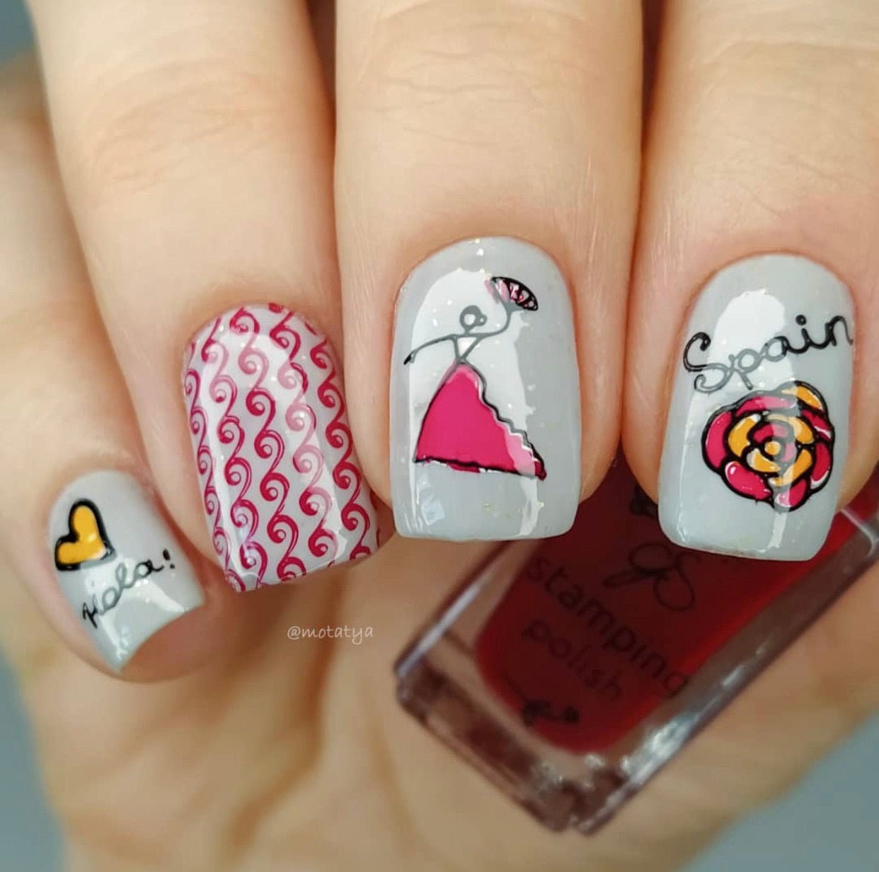 I Love Spain (CjSLC-61) Steel Stamping Plate 14 x 9 Clear Jelly Stamper