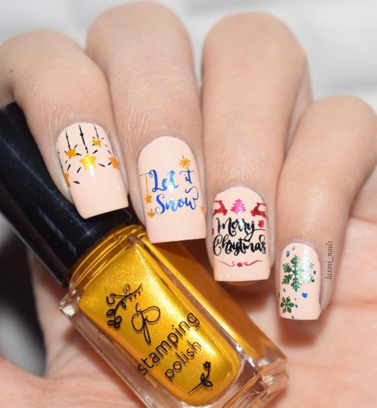 Christmas Express (CjS C-29) Steel Nail Art Stamping Plate 14 x 9 Clear Jelly Stamper