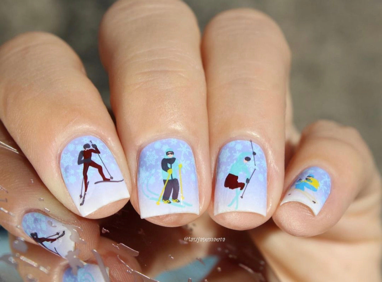 Sporty Winter (CjS-179) Steel Stamping Plate 8 x 8 Clear Jelly Stamper