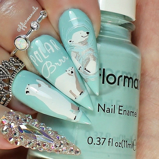 Arctic Holiday (CjS C-39) Steel Nail Art Stamping Plate 14 x 9 Clear Jelly Stamper