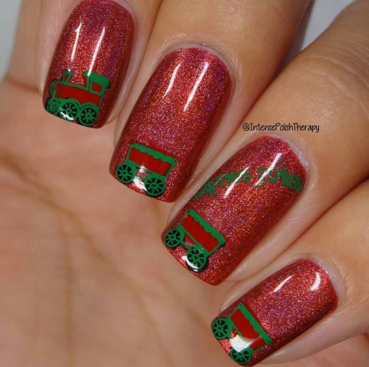 Christmas Express (CjS C-29) Steel Nail Art Stamping Plate 14 x 9 Clear Jelly Stamper