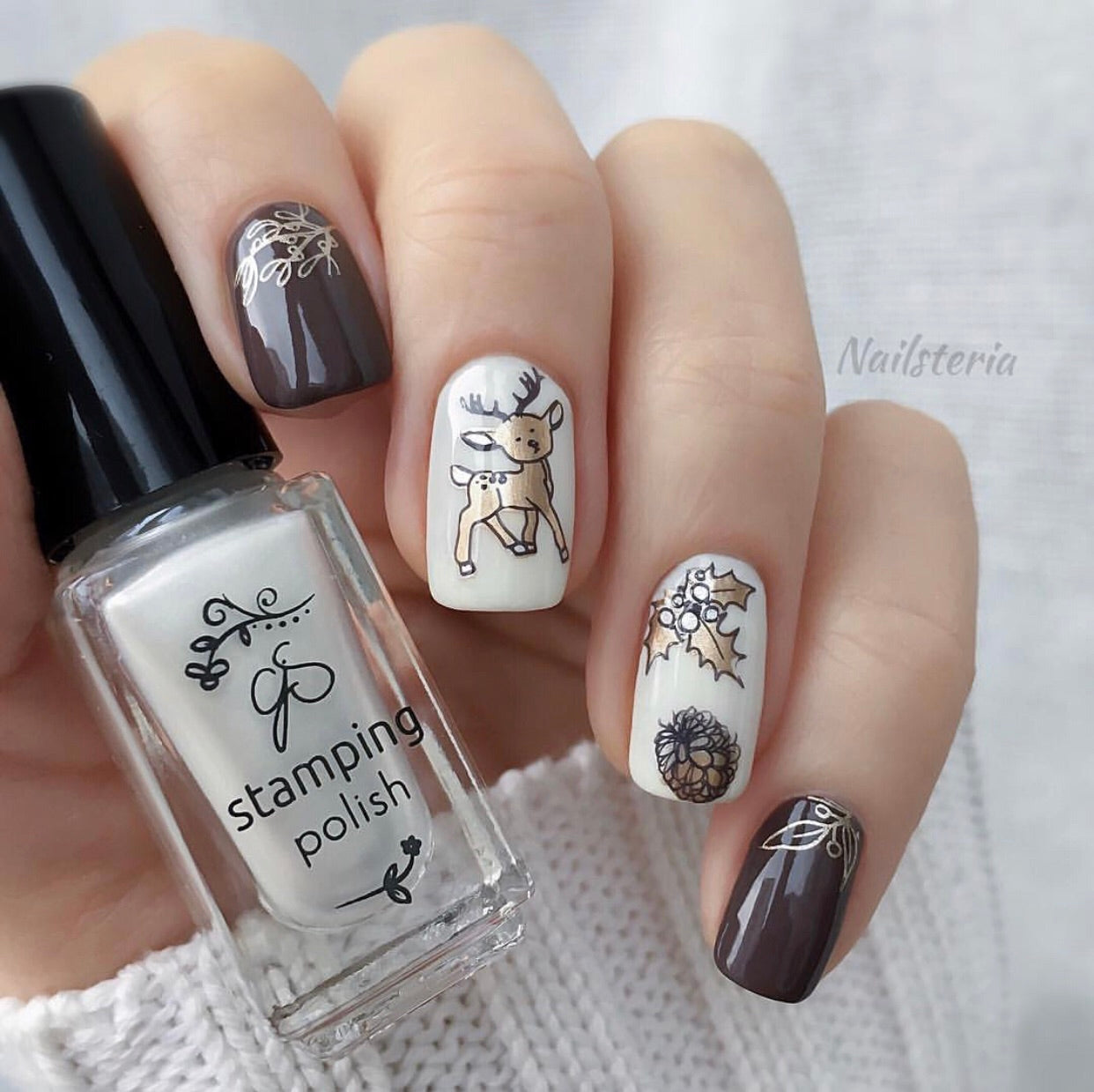 Merry Christmas My Deer (CjS C-19) Steel Nail Art Stamping Plate 14 x 9 Clear Jelly Stamper