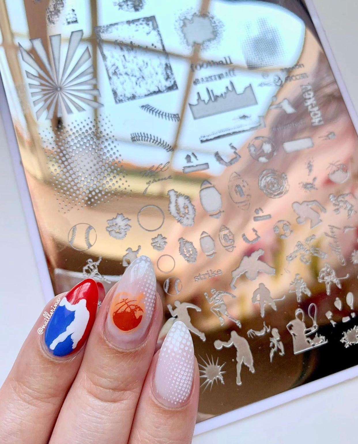 Grunge Series - Sports (CjS-203) Steel Stamping Nail Art Plate 14 x 9 Clear Jelly Stamper