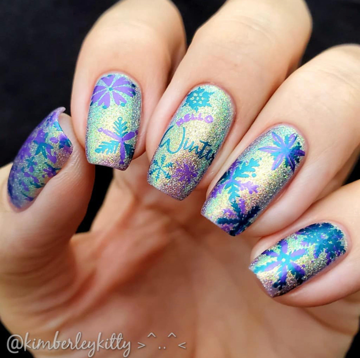 Painted Snowflakes (CjS C-30) Steel Nail Art Stamping Plate 14 x 9 Clear Jelly Stamper