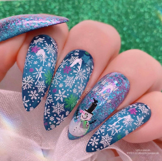 Christmas in the Park (CjS C-49) Steel Nail Art Stamping Plate 14 x 9 Clear Jelly Stamper