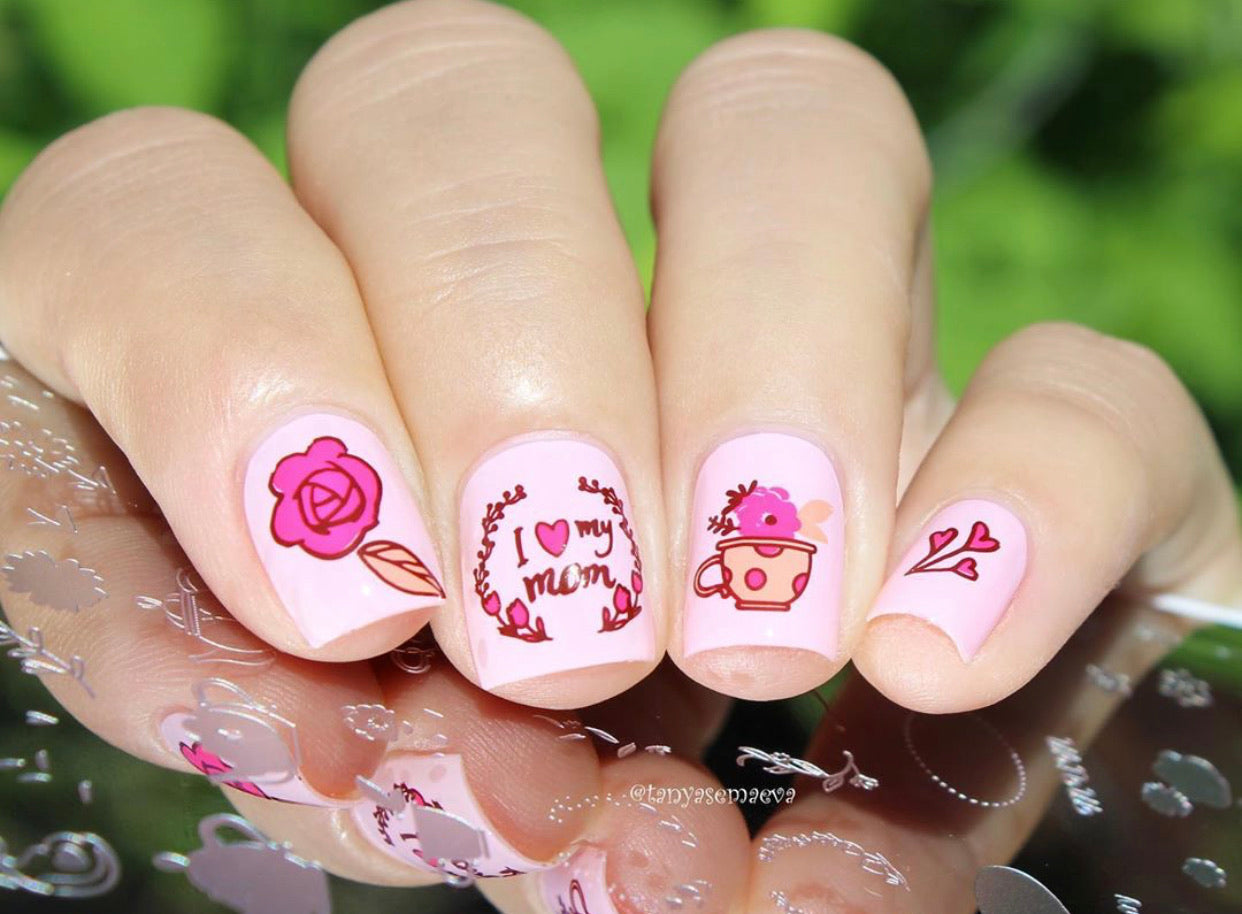 I LoVe my MoM! (CjSH-19) Steel Stamping Plate 14 x 9 Clear Jelly Stamper