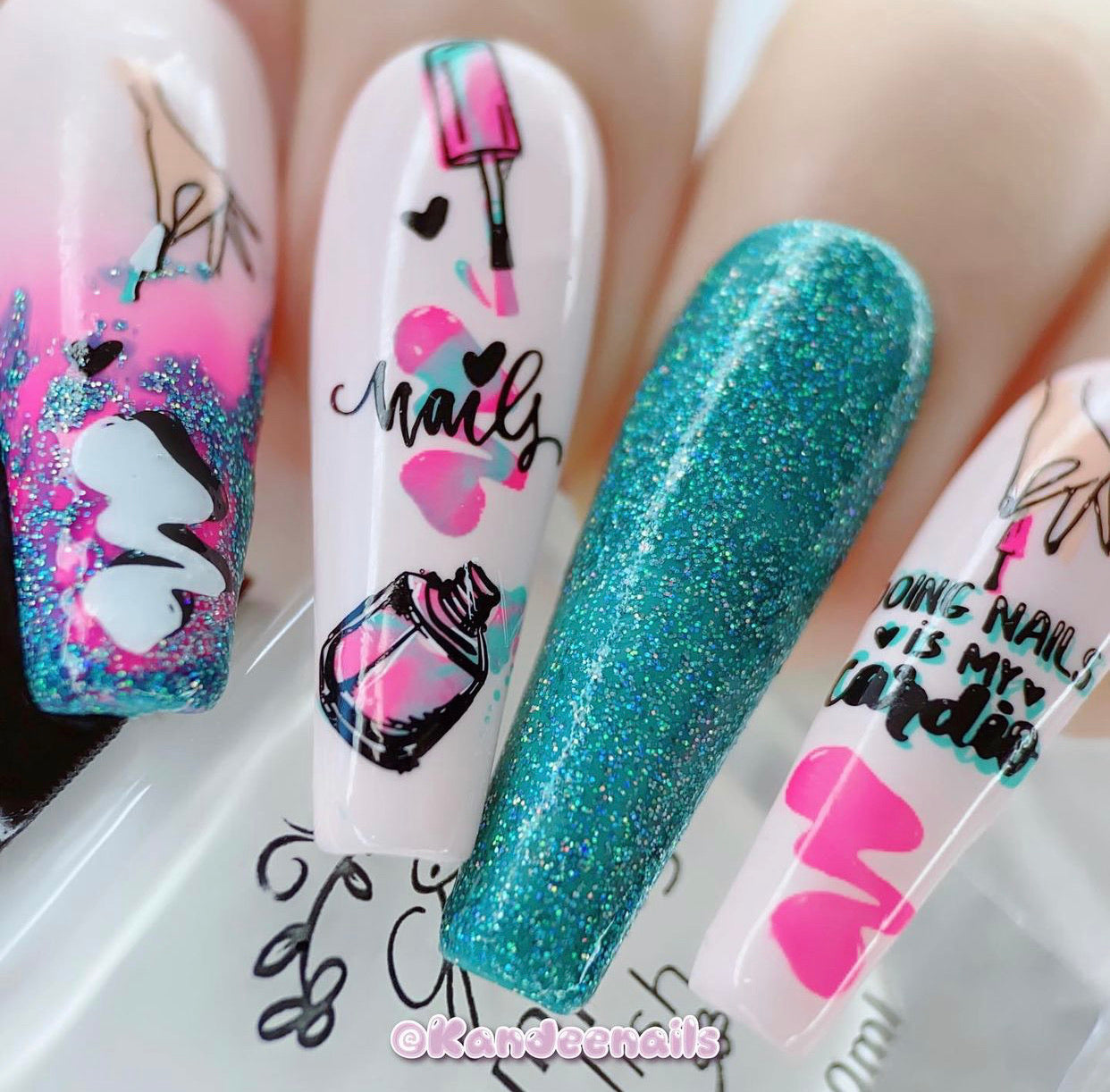 But First, Nails (CjS-192) Steel Stamping Plate 8 x 8 Clear Jelly Stamper