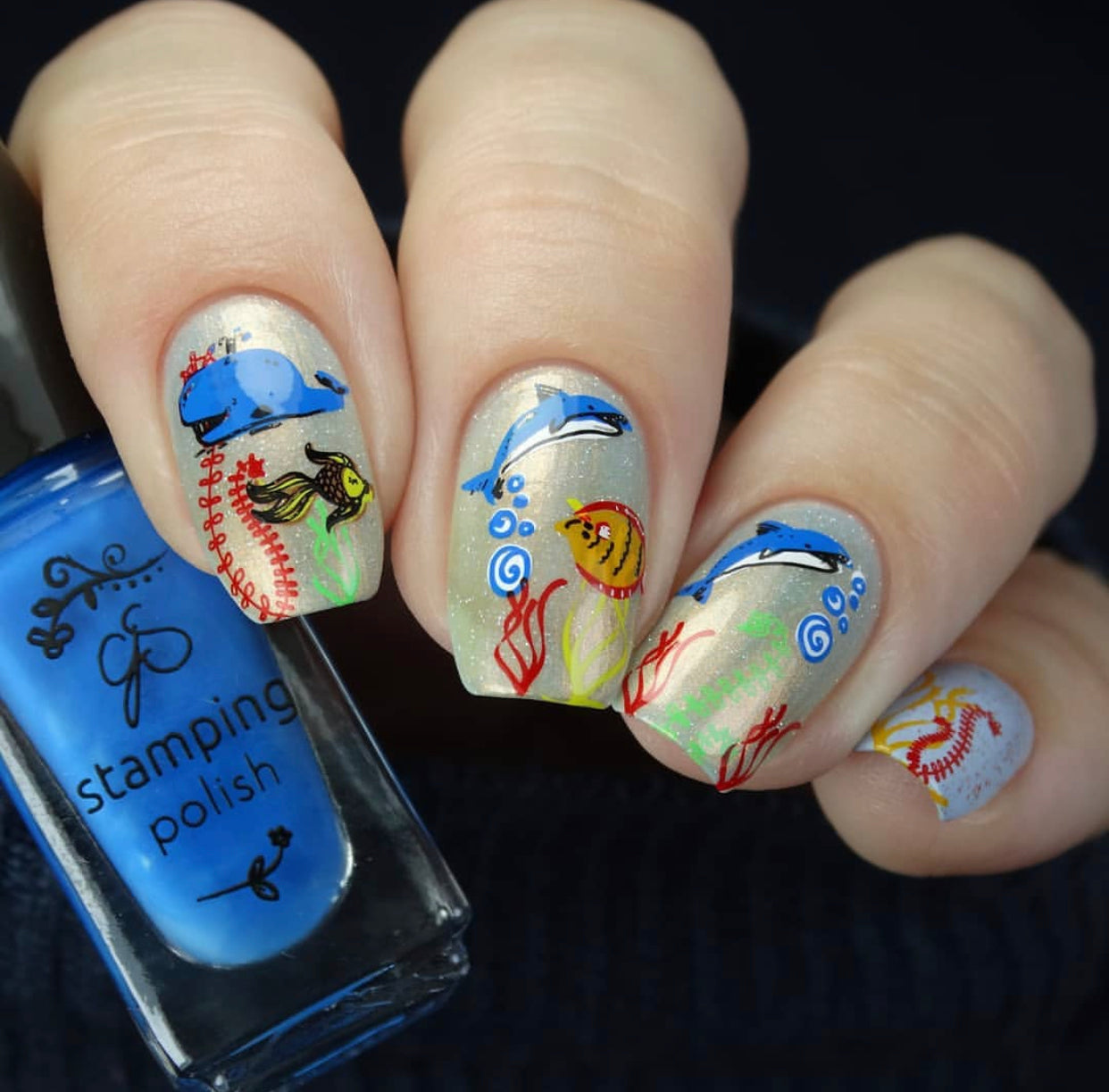 I Need Vitamin SEA (CjS-207) Etched Nail Art Stamping Plate