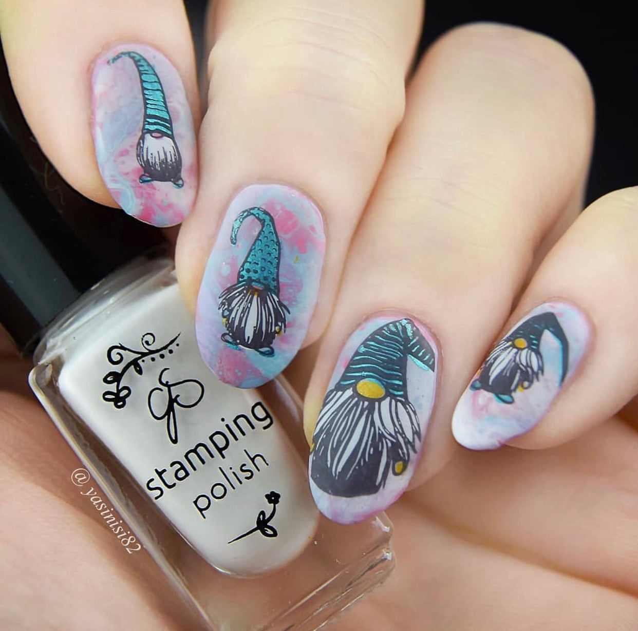 Gnome-mas (CjS C-48) Steel Nail Art Stamping Plate 14 x 9 Clear Jelly Stamper