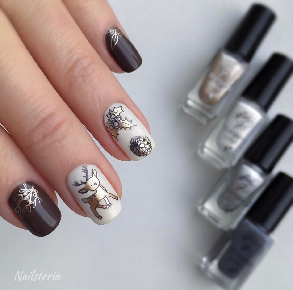 Merry Christmas My Deer (CjS C-19) Steel Nail Art Stamping Plate 14 x 9 Clear Jelly Stamper