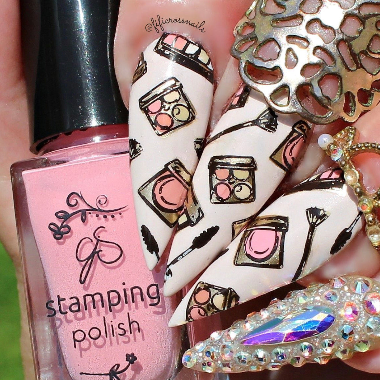 But First, Makeup (CjS-189) Steel Stamping Nail Art Plate 14 x 9 Clear Jelly Stamper