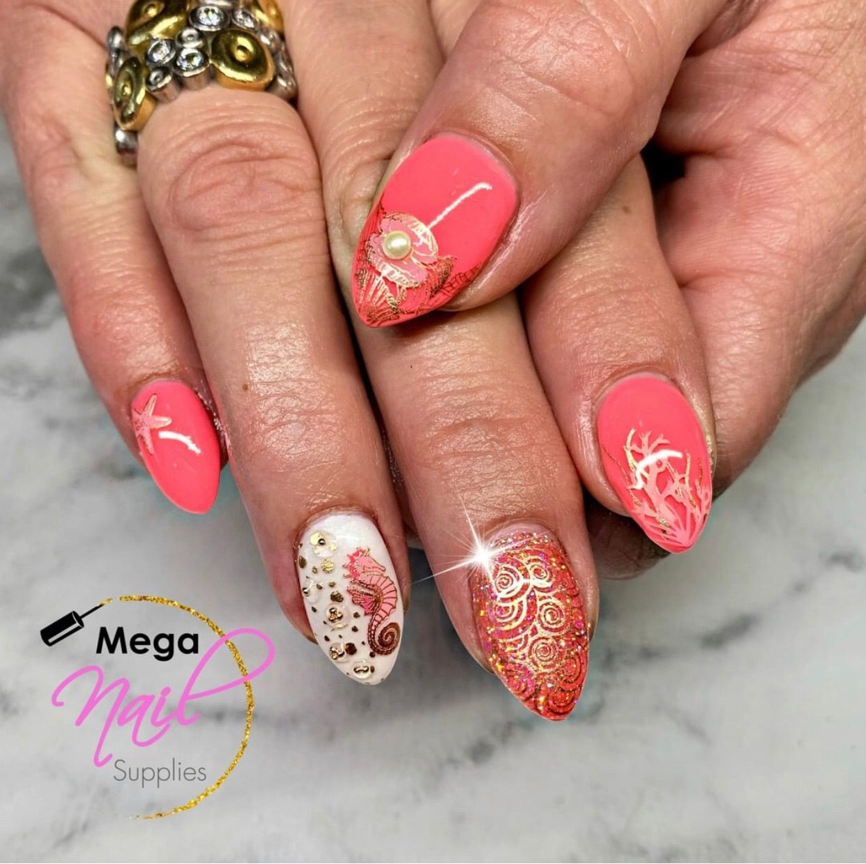 Suzie's Mermaid & Things (CjS LC-48 ) Steel Stamping Plate 14 x 9 Clear Jelly Stamper