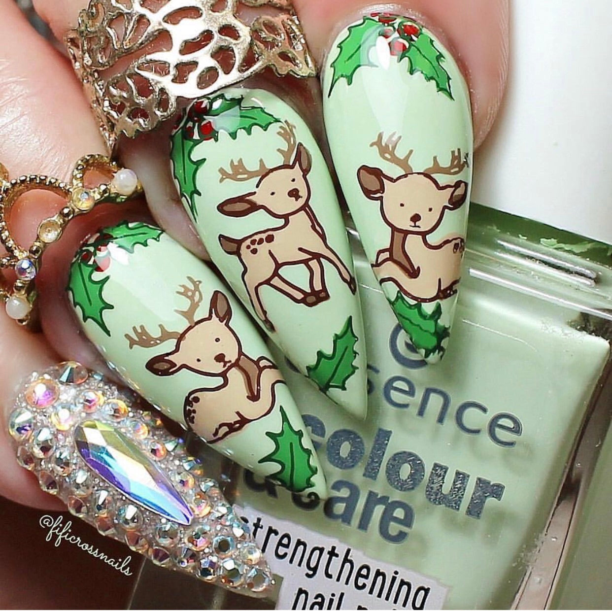 Merry Christmas My Deer (CjS C-19) Steel Nail Art Stamping Plate 14 x 9 Clear Jelly Stamper