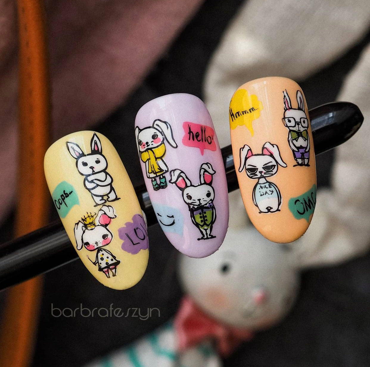 Hipster Bunnies (CjSH-65) Steel Stamping Plate 14 x 9 Clear Jelly Stamper