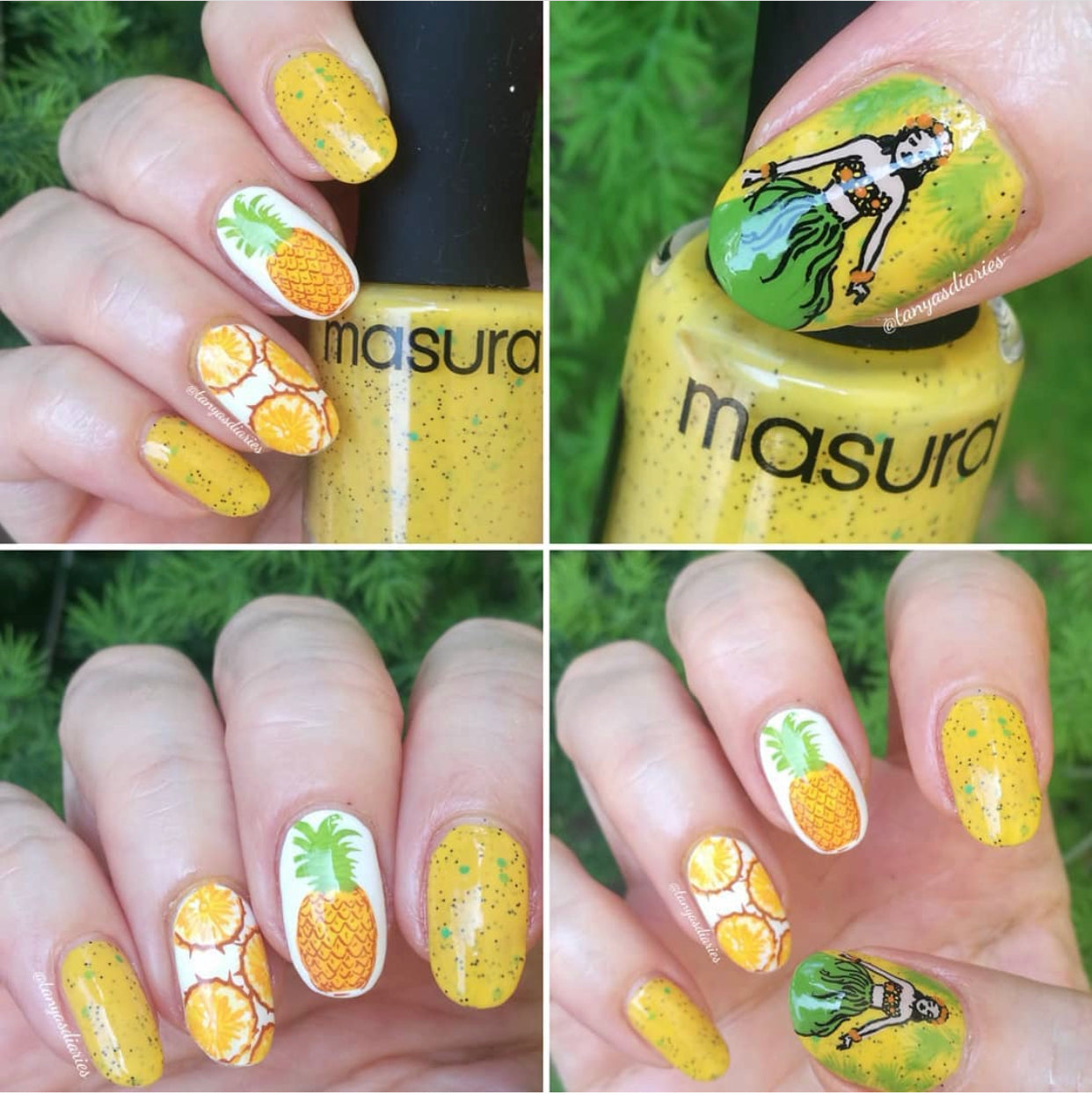 Aloha! (CjS-128) Steel Nail Art Stamping Plate 14 x 9 Clear Jelly Stamper