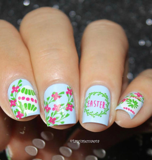 Springtime Easter (CjS H-28) Steel Stamping Plate 14 x 9 Clear Jelly Stamper