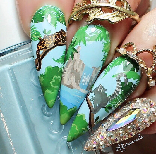 Suzie's Welcome to the Jungle (CjS LC-34) Steel Stamping Plate 14 x 9 Clear Jelly Stamper