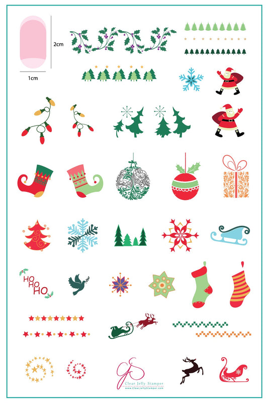 All the Trimmings (CjSC-16) - Steel Nail Art Stamping Plate 14 x 9 Clear Jelly Stamper Plate