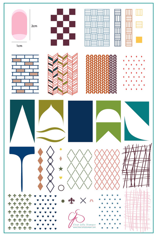 The Essentials - One (CjS-22) Steel Nail Art Stamping Plate 14 x 9 Clear Jelly Stamper Plate