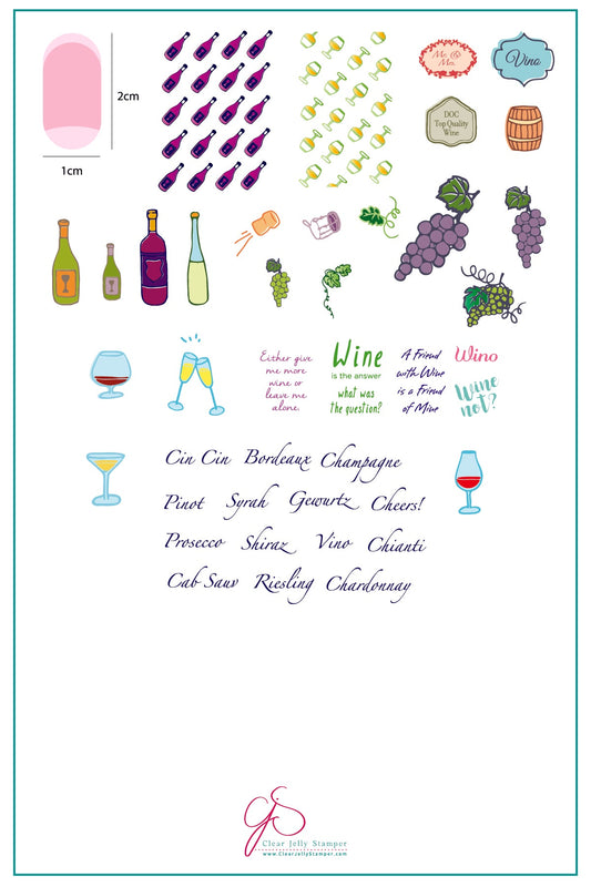 A Friend With Wine (CjS LC-20) Steel Stamping Plate 14 x 9 Clear Jelly Stamper