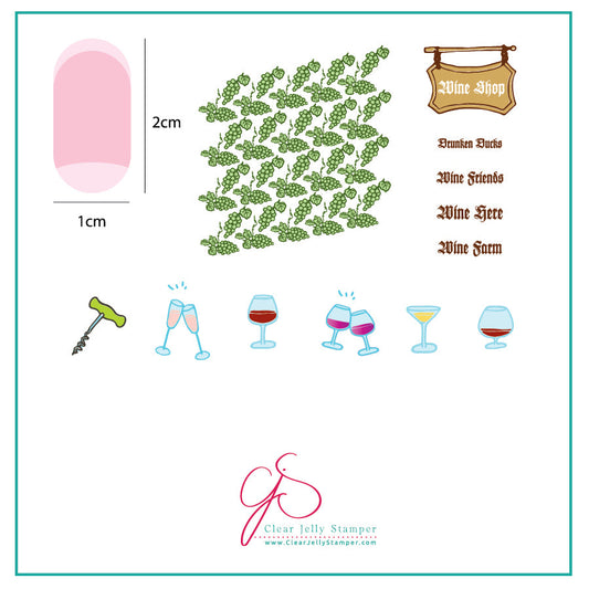 Wine Shop (CjS LC-21) - Steel Stamping Plate 6x6 Clear Jelly Stamper Plate