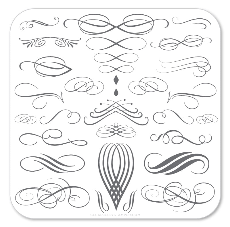 Victorian Flourish (CjS-46) Steel Nail Art Stamping Plate 6x6 Clear Jelly Stamper