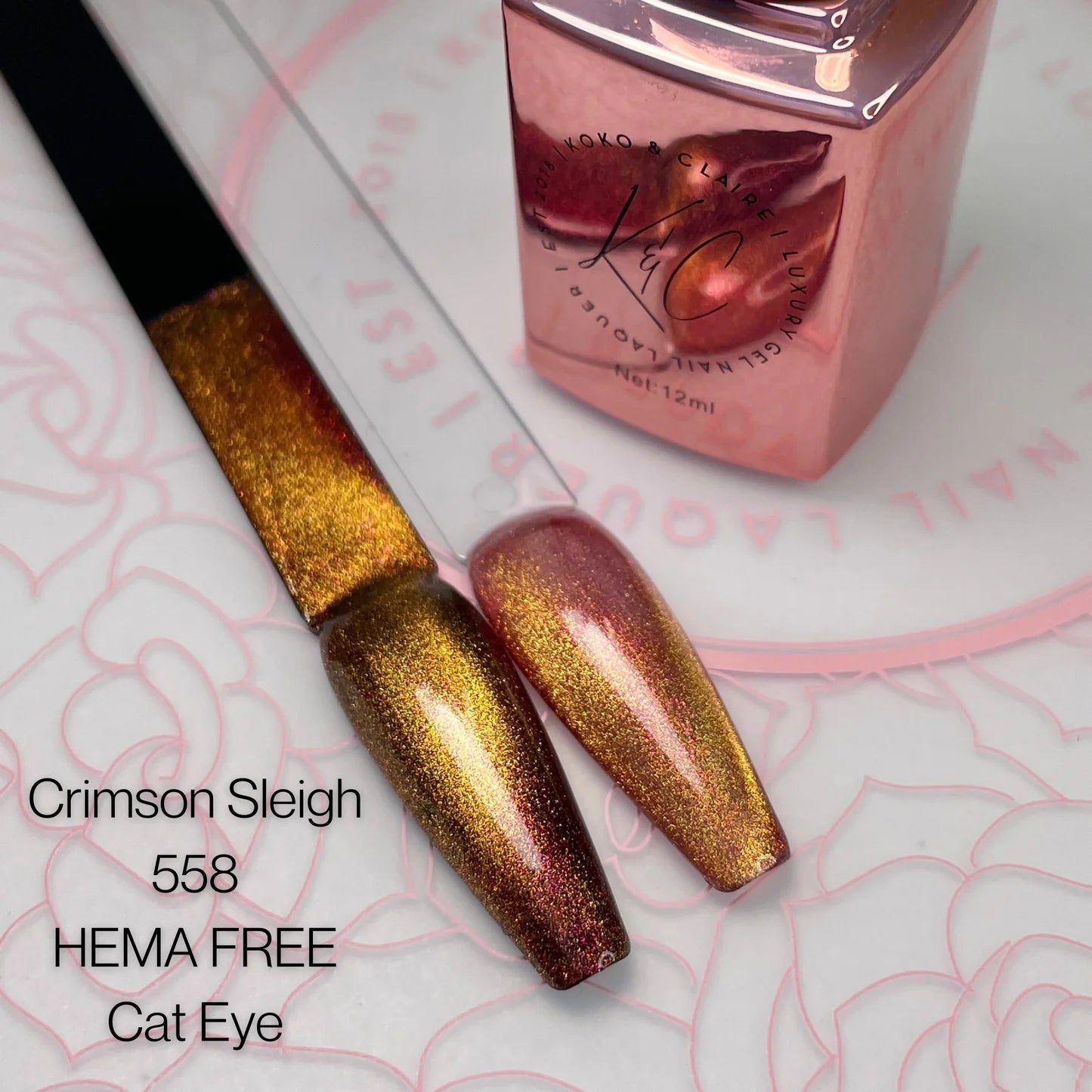 0558 Crimson Sleigh (Cat-eye, Hema-free) - KoKo & Claire Gel Polish
