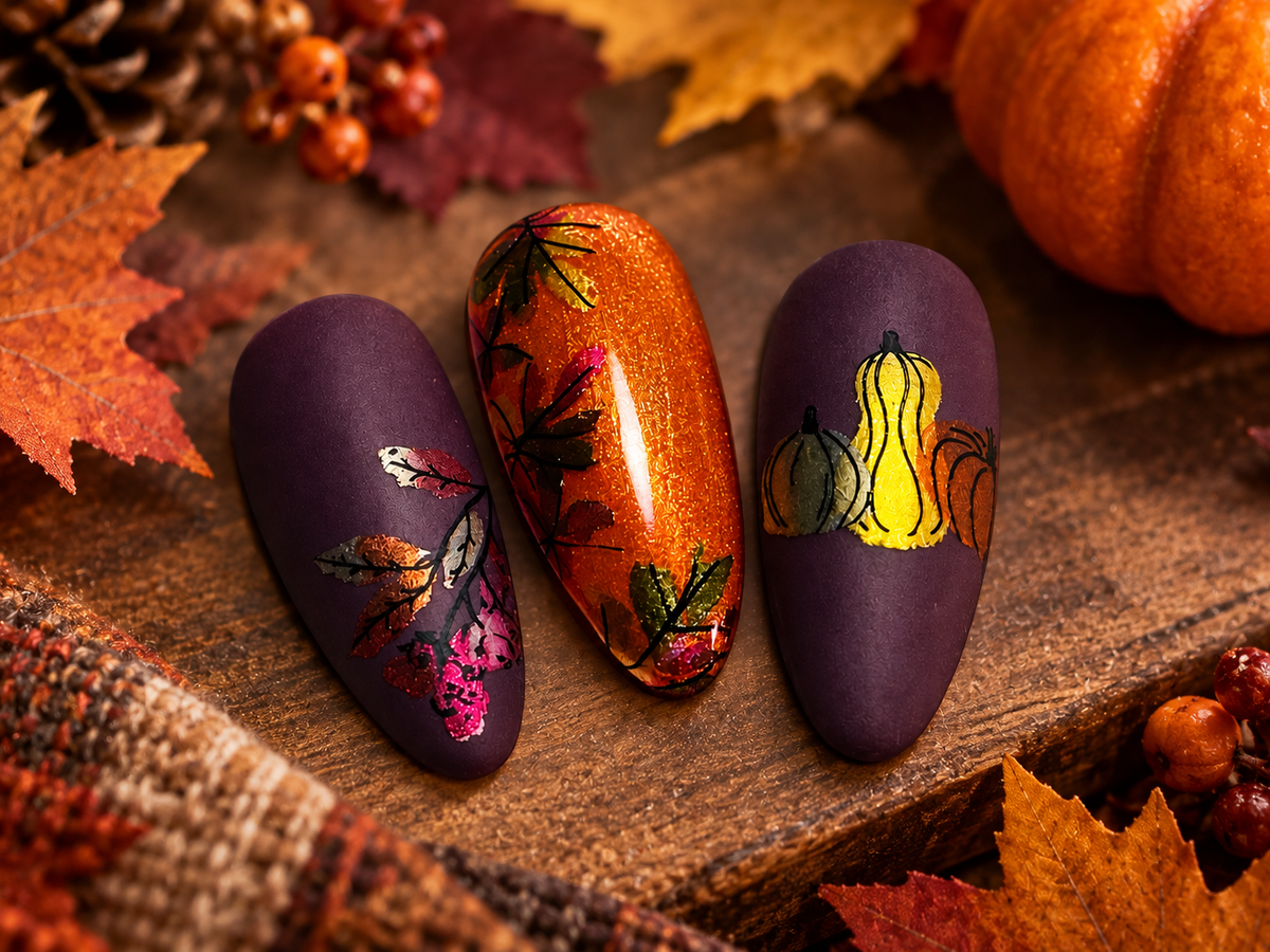 Golden Season (CjS-423) Etched Nail Art Stamping Plate