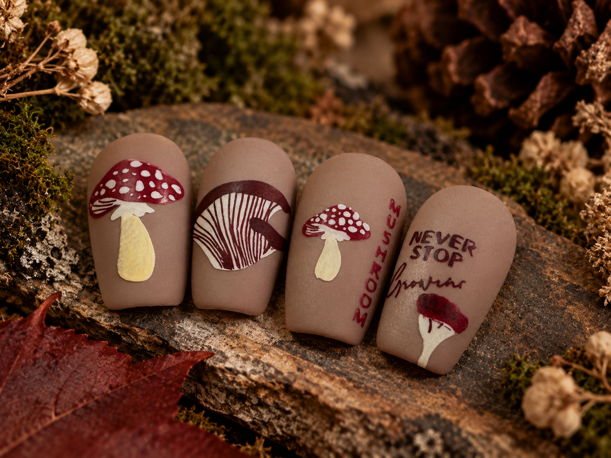 Fabulous Funghi (CjS-124) Etched Nail Art Stamping Plate