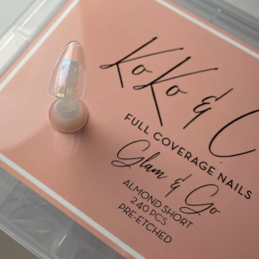 Glam & Go Full Coverage Nails - Almond Short ** New Pre-Etched