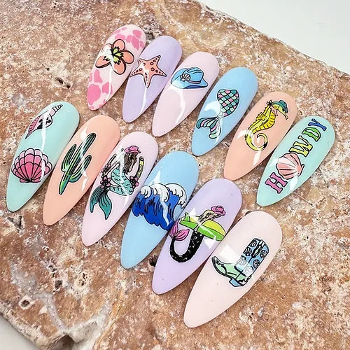 Coastal Cowgirl (BS-01) Steel Nail Art Stamping Plate