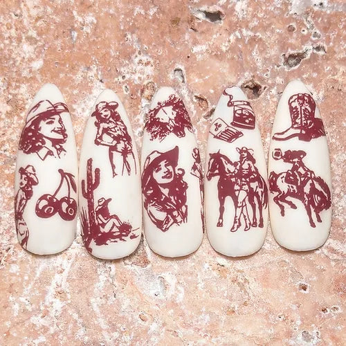 Western Charm (BS-06) Steel Nail Art Stamping Plate